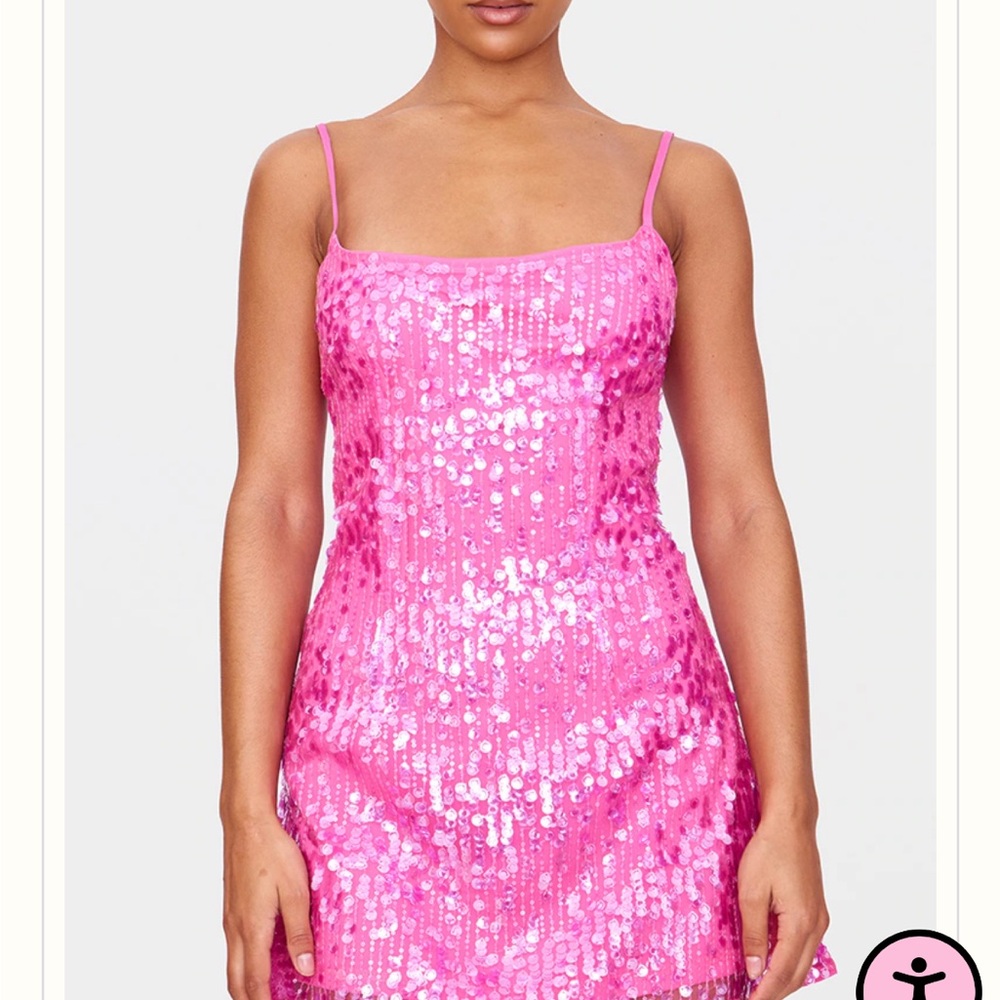 PLT Pink Sequin Mini Shift Dress